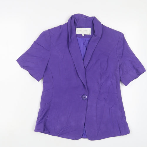 Debenhams Womens Purple Jacket Blazer Size 10 Button