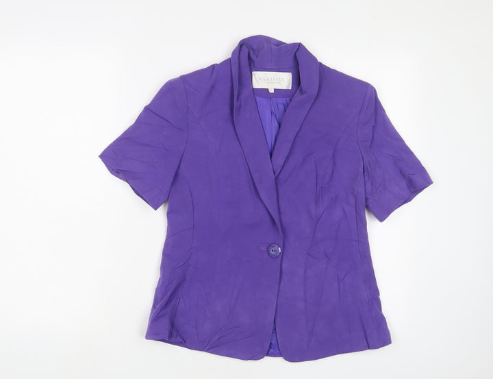 Debenhams Womens Purple Jacket Blazer Size 10 Button