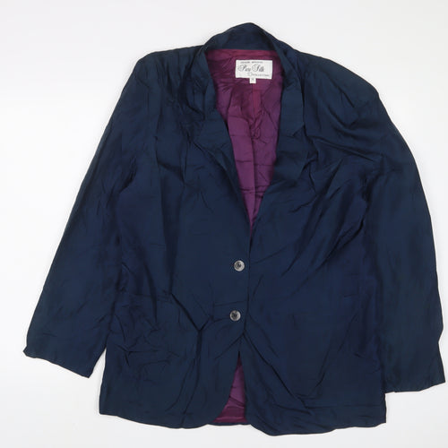 Debbie Morgan Womens Blue Jacket Blazer Size 14 Button