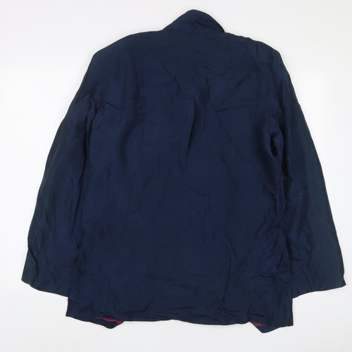 Debbie Morgan Womens Blue Jacket Blazer Size 14 Button