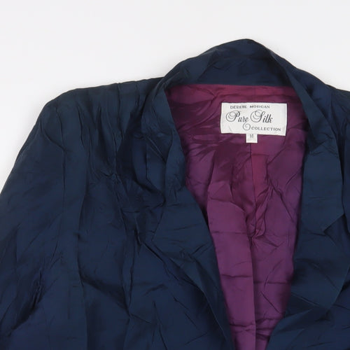 Debbie Morgan Womens Blue Jacket Blazer Size 14 Button