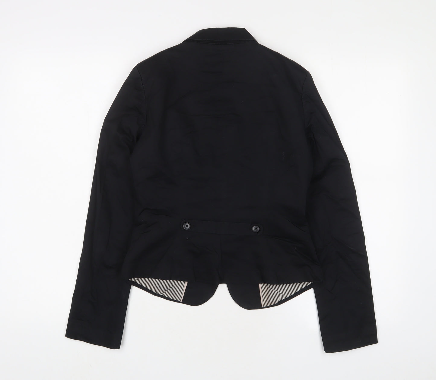 H&M Womens Black Jacket Blazer Size 8 Button