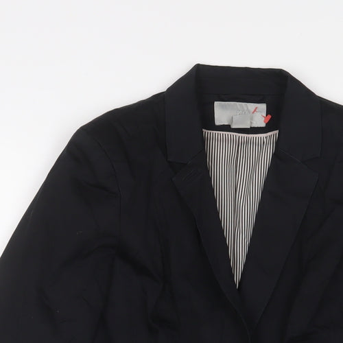 H&M Womens Black Jacket Blazer Size 8 Button