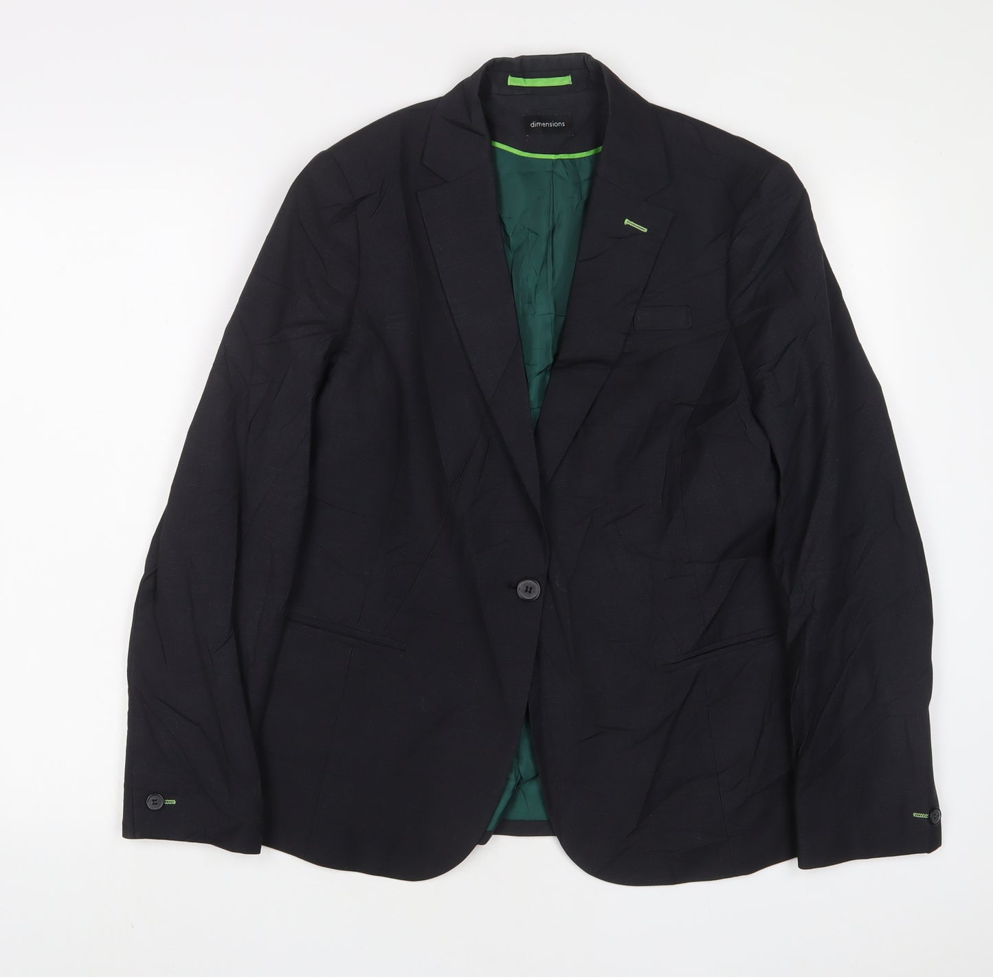 Dimensions Womens Black Jacket Blazer Size 14 Button