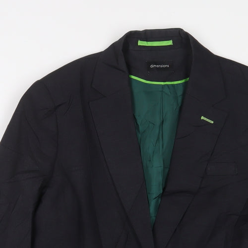 Dimensions Womens Black Jacket Blazer Size 14 Button
