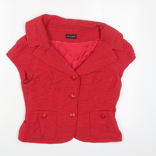 Principles Womens Red Jacket Size 12 Button