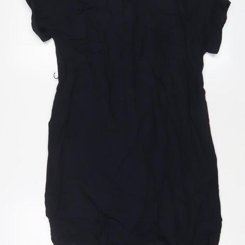 Phase Eight Womens Blue Viscose A-Line Size 8 Collared Button