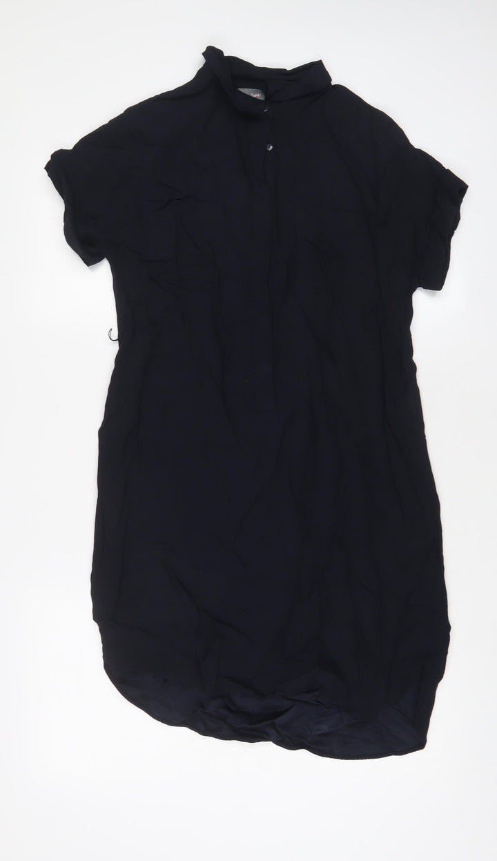 Phase Eight Womens Blue Viscose A-Line Size 8 Collared Button