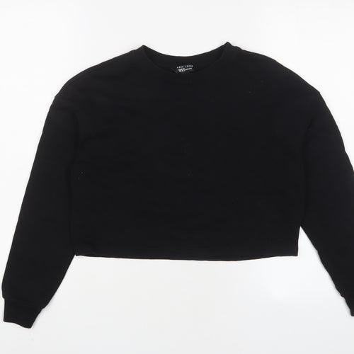 New Look Girls Black Cotton Pullover Sweatshirt Size 10-11 Years Pullover