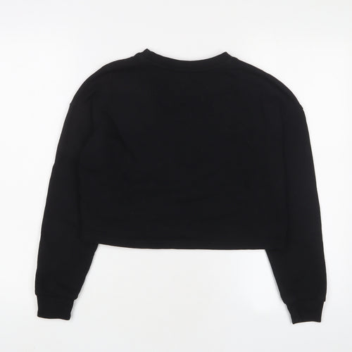 New Look Girls Black Cotton Pullover Sweatshirt Size 10-11 Years Pullover