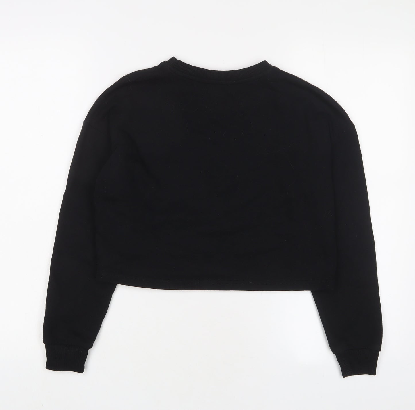 New Look Girls Black Cotton Pullover Sweatshirt Size 10-11 Years Pullover
