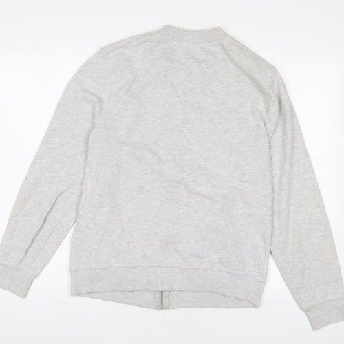 River Island Mens Grey Cotton Full Zip Sweatshirt Size M - Zip Pockets