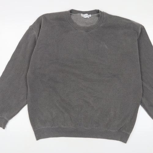 Topman Mens Grey Cotton Pullover Sweatshirt Size M
