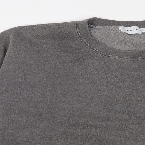 Topman Mens Grey Cotton Pullover Sweatshirt Size M