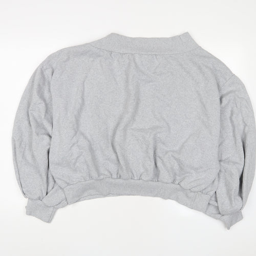 Boohoo Womens Grey Cotton Pullover Sweatshirt Size 18 Pullover