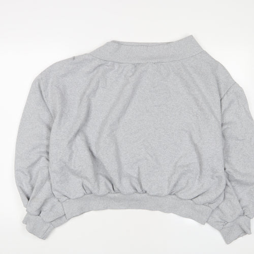 Boohoo Womens Grey Cotton Pullover Sweatshirt Size 18 Pullover