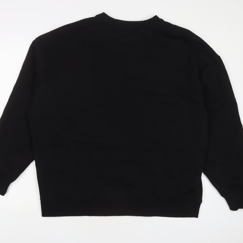 Wednesday Womens Black Cotton Pullover Sweatshirt Size M Pullover