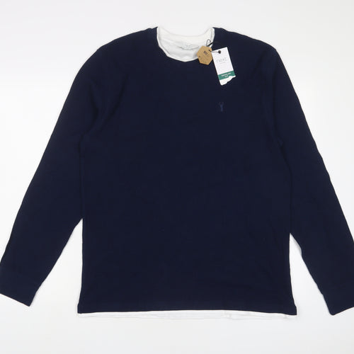 NEXT Mens Blue Cotton T-Shirt Size L Crew Neck