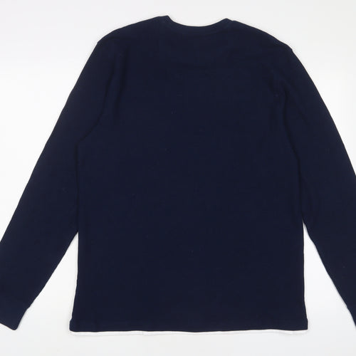 NEXT Mens Blue Cotton T-Shirt Size L Crew Neck