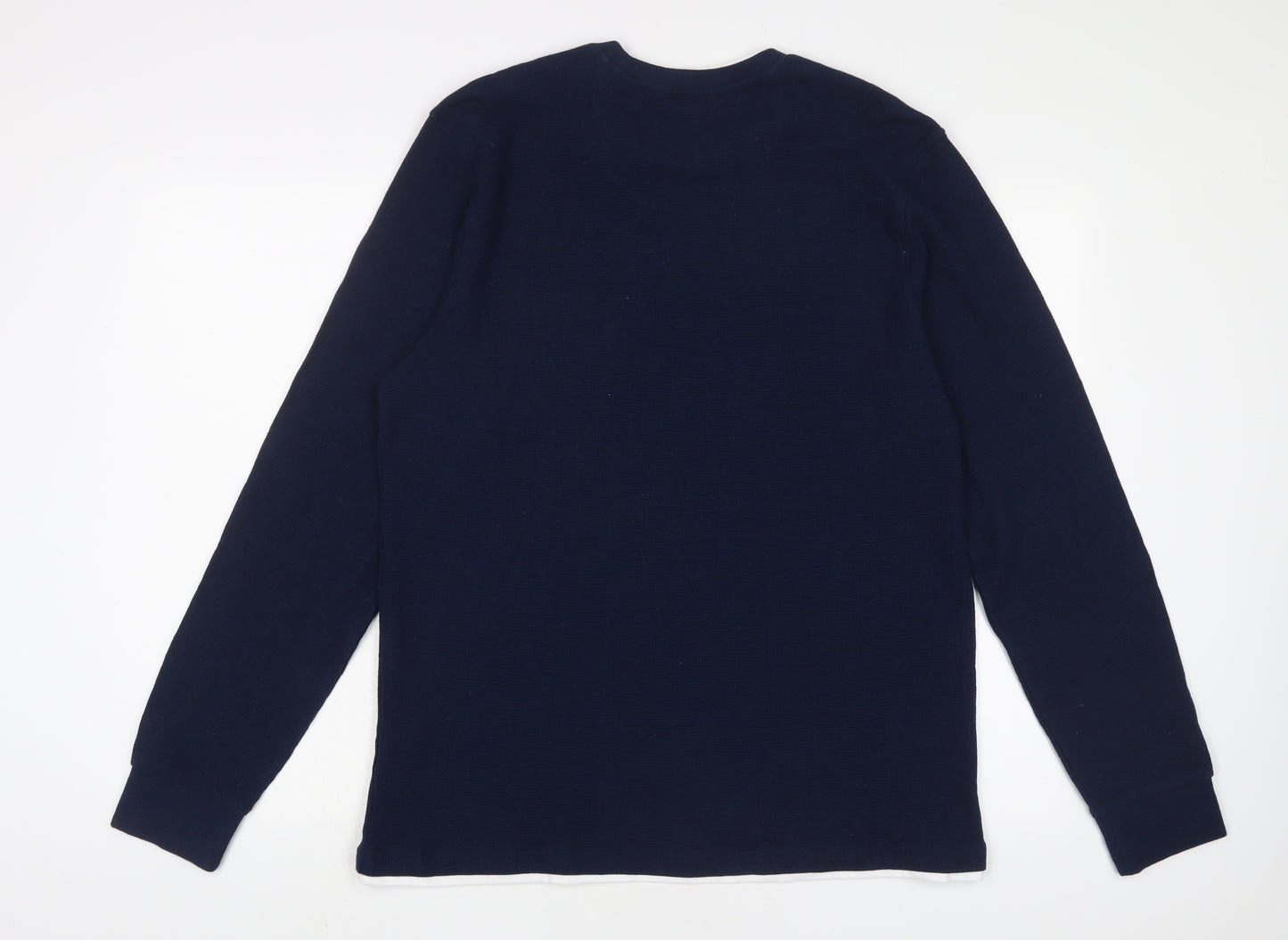 NEXT Mens Blue Cotton T-Shirt Size L Crew Neck