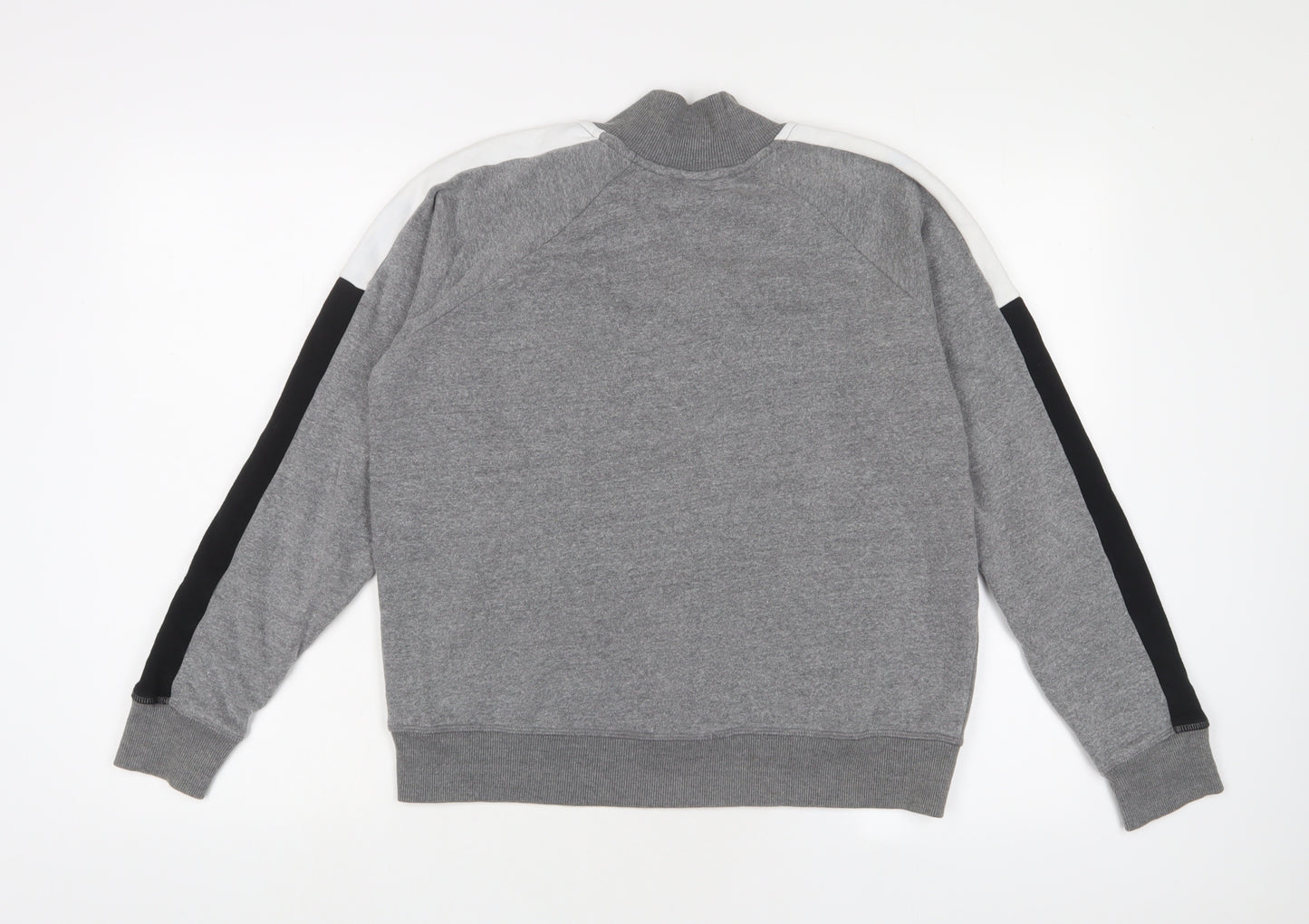 Reebok Womens Grey Cotton Pullover Sweatshirt Size M Zip - Logo