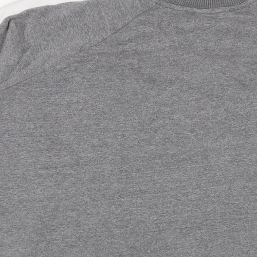 Reebok Womens Grey Cotton Pullover Sweatshirt Size M Zip - Logo