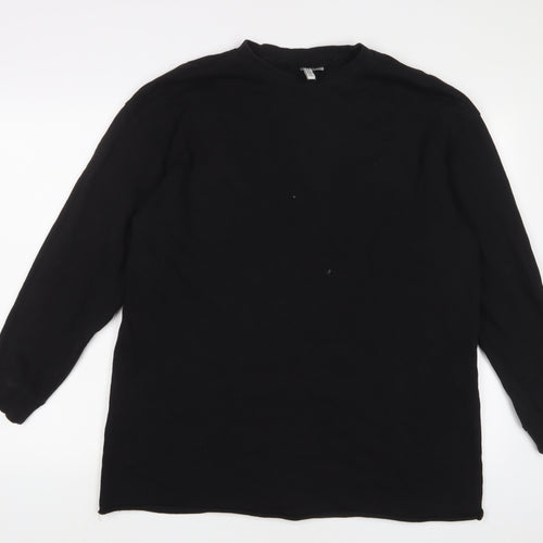 H&M Womens Black Cotton Pullover Sweatshirt Size L Pullover