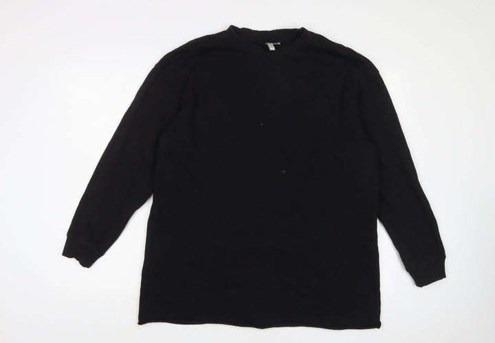 H&M Womens Black Cotton Pullover Sweatshirt Size L Pullover