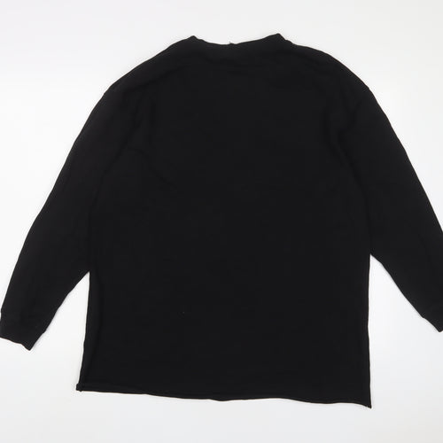 H&M Womens Black Cotton Pullover Sweatshirt Size L Pullover