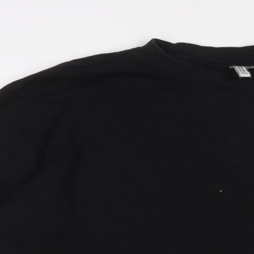 H&M Womens Black Cotton Pullover Sweatshirt Size L Pullover