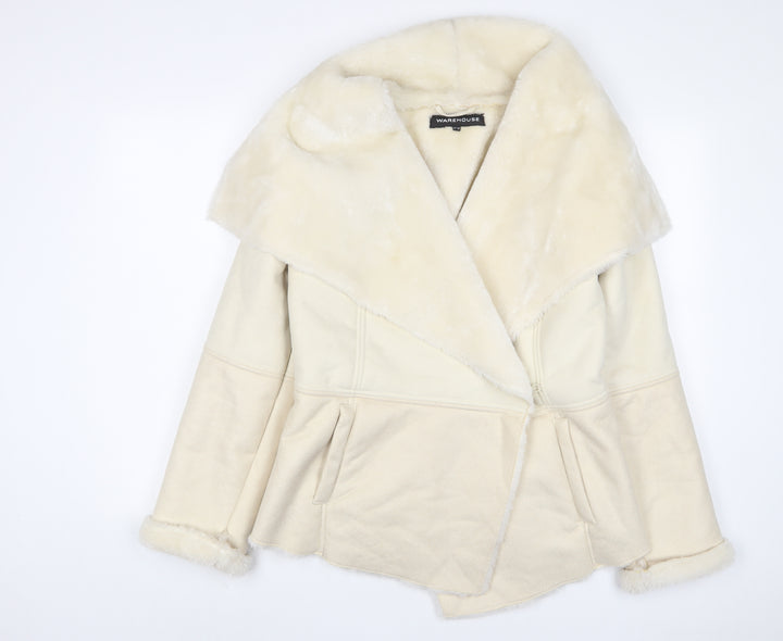 Warehouse Womens Ivory Jacket Size 10 Hook & Eye
