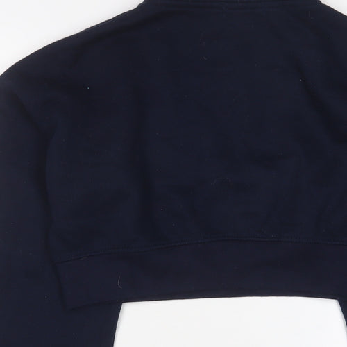 PRETTYLITTLETHING Womens Blue Cotton Pullover Sweatshirt Size S Zip