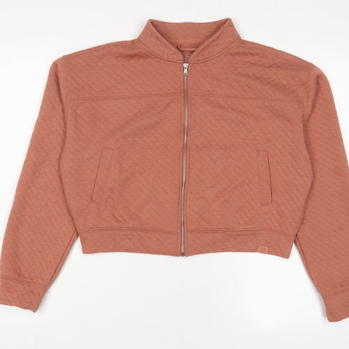 Gilly Hicks Womens Orange Cotton Pullover Sweatshirt Size S Zip
