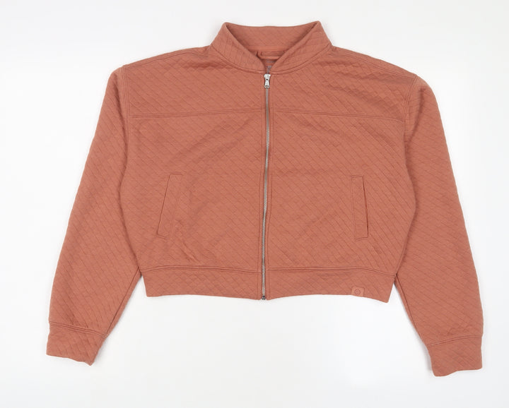 Gilly Hicks Womens Orange Cotton Pullover Sweatshirt Size S Zip