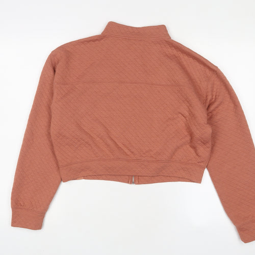 Gilly Hicks Womens Orange Cotton Pullover Sweatshirt Size S Zip