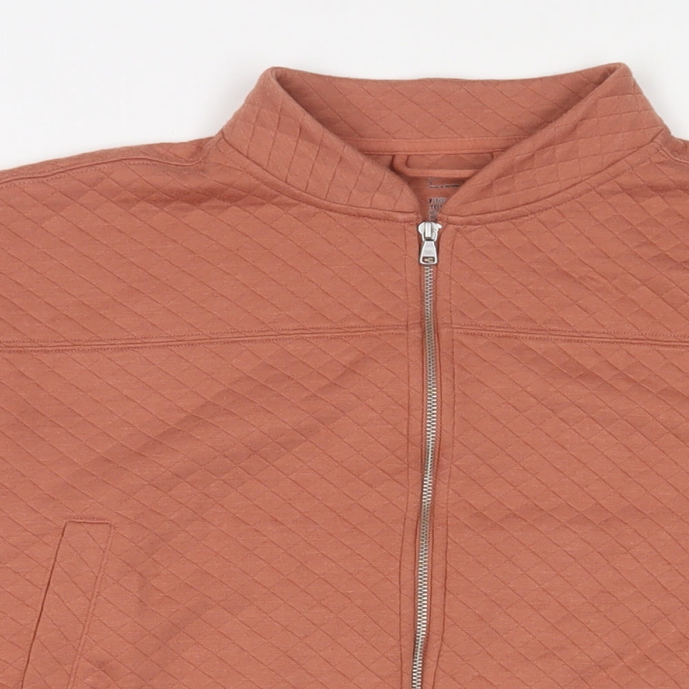 Gilly Hicks Womens Orange Cotton Pullover Sweatshirt Size S Zip