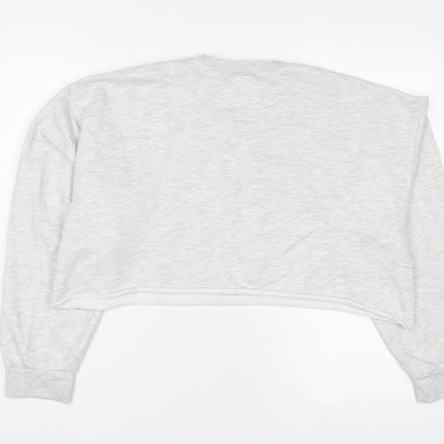 PRETTYLITTLETHING Womens Grey Cotton Pullover Sweatshirt Size S Pullover