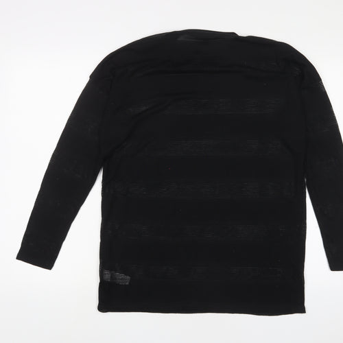 NEXT Womens Black Polyester Basic T-Shirt Size 12 Crew Neck