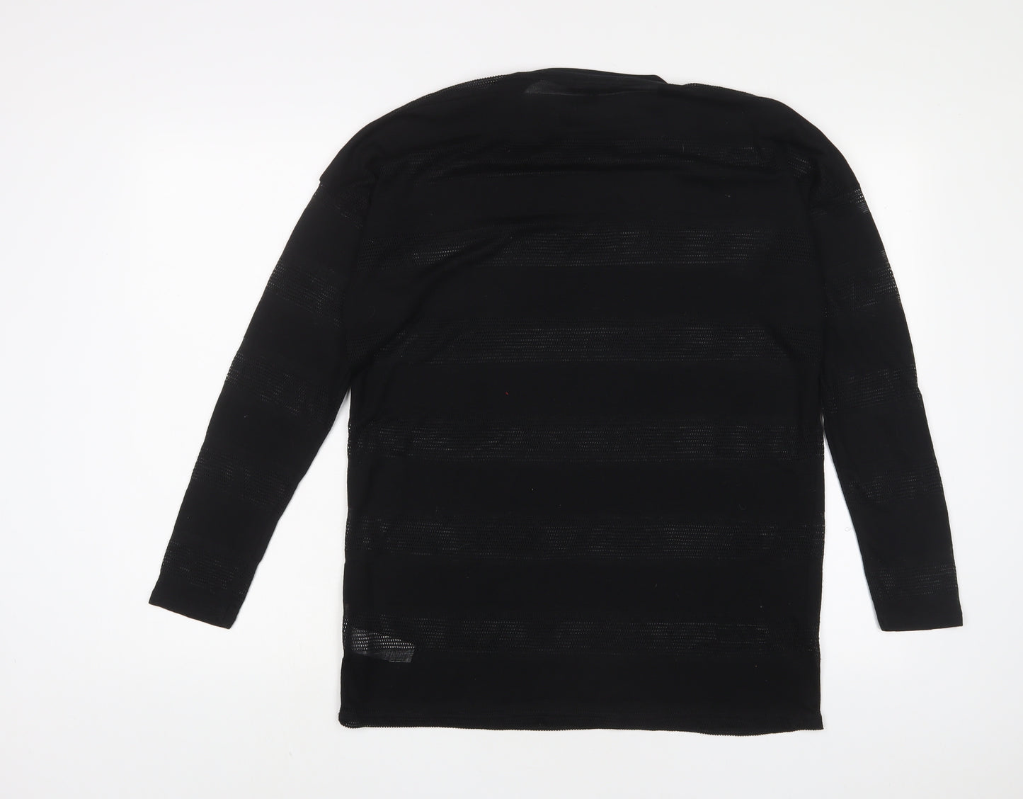 NEXT Womens Black Polyester Basic T-Shirt Size 12 Crew Neck