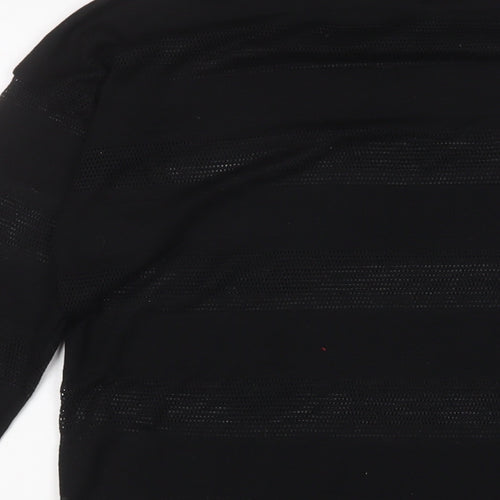 NEXT Womens Black Polyester Basic T-Shirt Size 12 Crew Neck