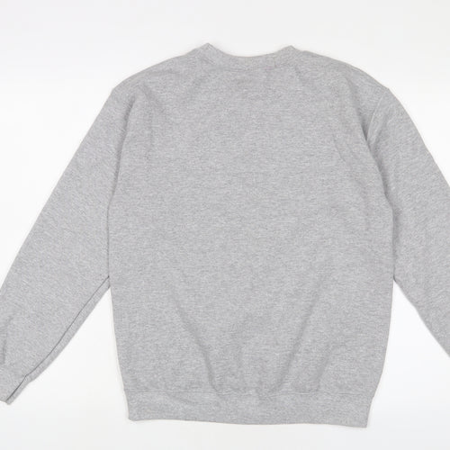 Minnie Mouse Womens Grey Cotton Pullover Sweatshirt Size S Pullover