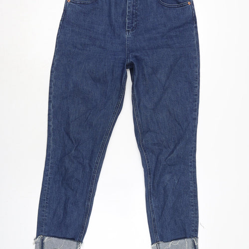 ASOS Womens Blue Cotton Blend Straight Jeans Size 30 in L28 in Regular Zip