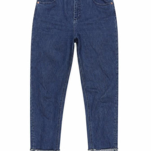 ASOS Womens Blue Cotton Blend Straight Jeans Size 30 in L28 in Regular Zip