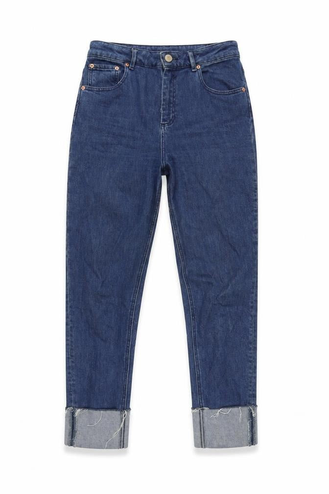 ASOS Womens Blue Cotton Blend Straight Jeans Size 30 in L28 in Regular Zip