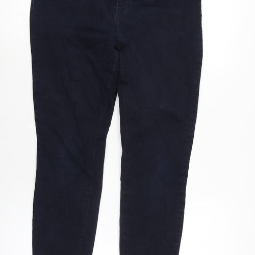 TU Womens Blue Cotton Blend Tapered Jeans Size 14 L26 in Regular Zip