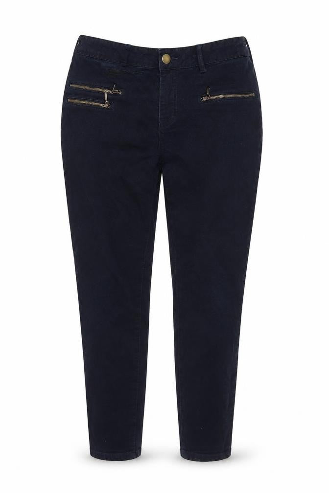 TU Womens Blue Cotton Blend Tapered Jeans Size 14 L26 in Regular Zip