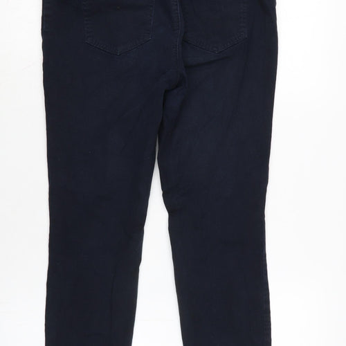 TU Womens Blue Cotton Blend Tapered Jeans Size 14 L26 in Regular Zip
