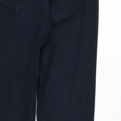TU Womens Blue Cotton Blend Tapered Jeans Size 14 L26 in Regular Zip