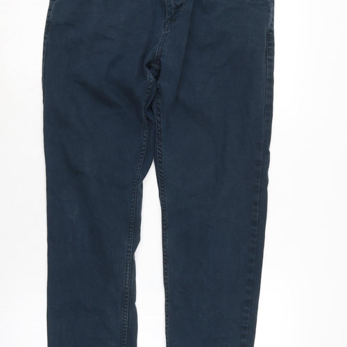 Denim & Co. Mens Blue Cotton Blend Straight Jeans Size 32 in L28 in Regular Zip