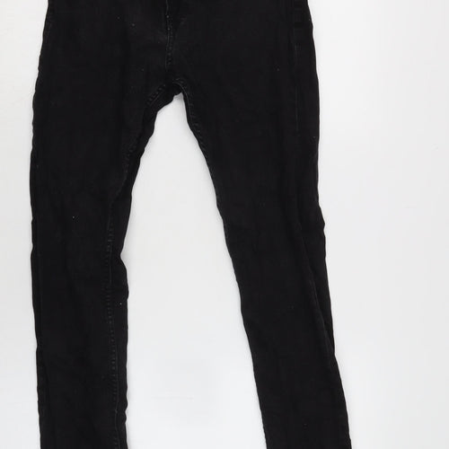 Slim & Denim Mens Black Cotton Blend Tapered Jeans Size 29 in L28 in Regular Zip